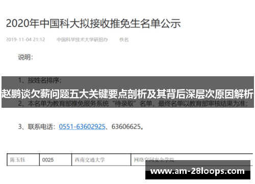 赵鹏谈欠薪问题五大关键要点剖析及其背后深层次原因解析 赵鹏谈欠薪问题五大关键要点剖析及其背后深层次原因解析
